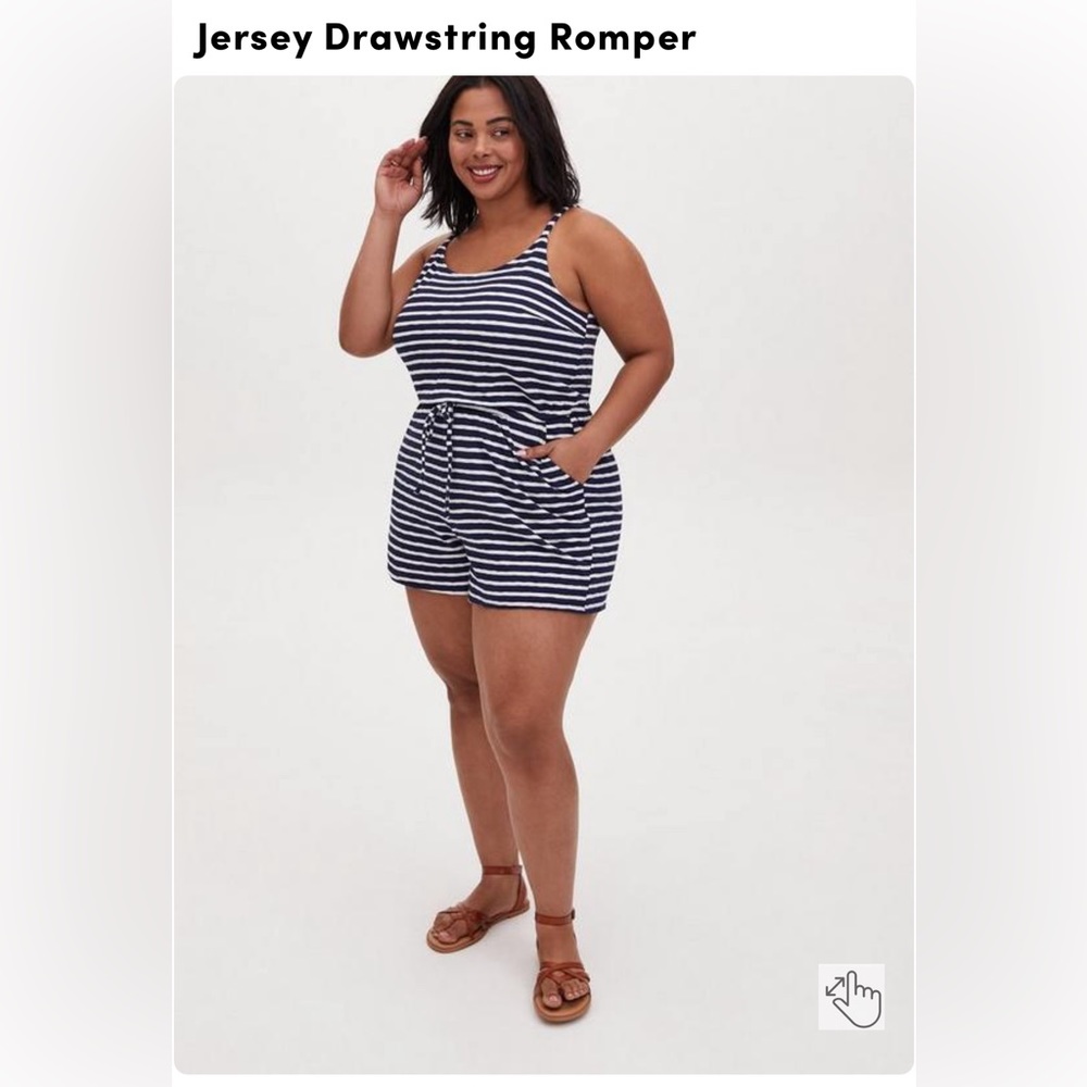 GUC torrid navy striped jersey romper